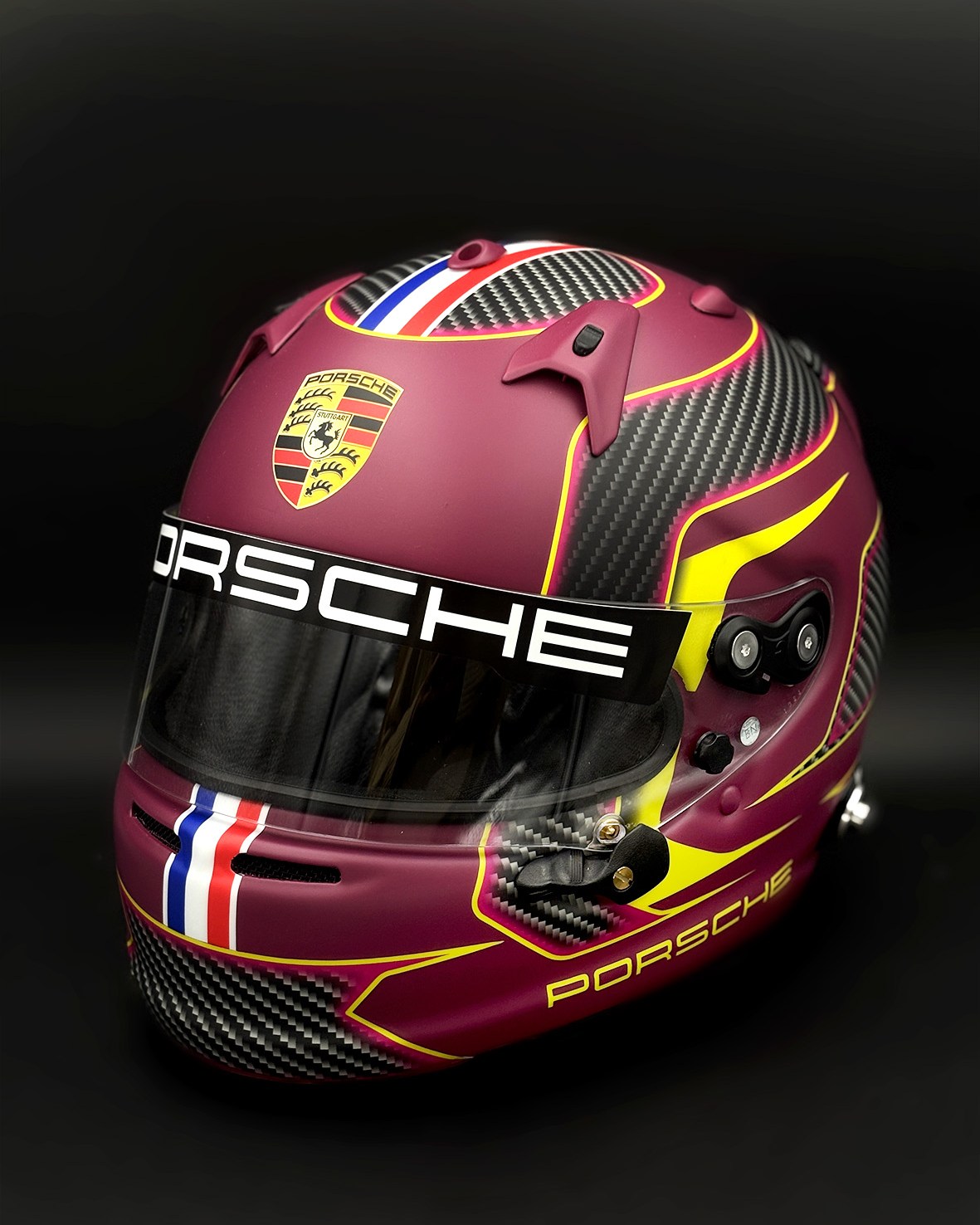 Casque Arai GP7 personnalisé Porsche Ruby Red